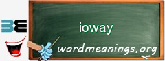 WordMeaning blackboard for ioway
